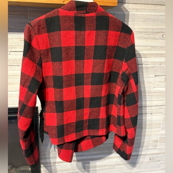 Women’s red and black asymmetrical motorcycle jacket size medium fully lined - Picture 2 of 4